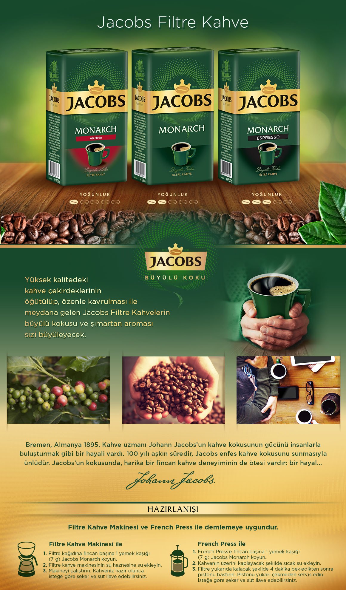 Jacobs Monarch Filtre Kahve 500 gr