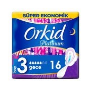 Orkid Platinum Hijyenik Ped Gece Süper Ekonomik Paket 16'lı Ped