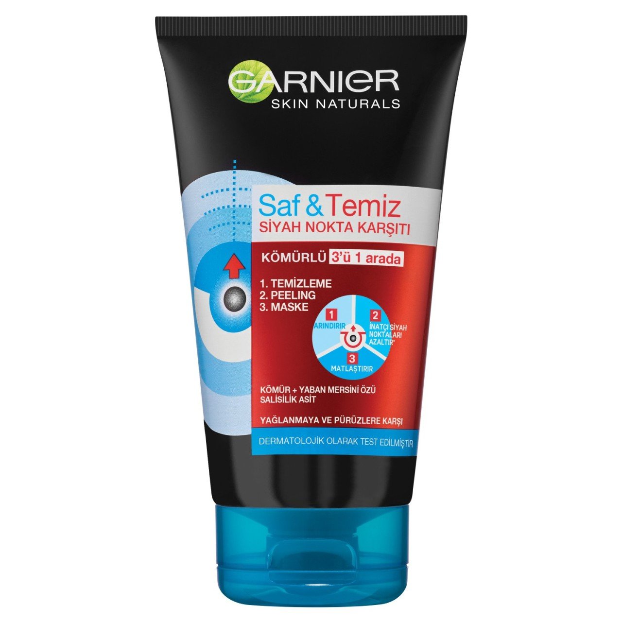 Garnier Saf & Temiz Siyah Nokta Karşıtı Kömürlü 3'ü 1 arada