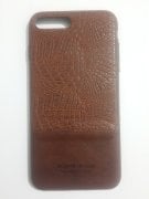 iPhone 7 Plus Lüx Deri Görünümlü Silikon Kılıf - Kahverengi