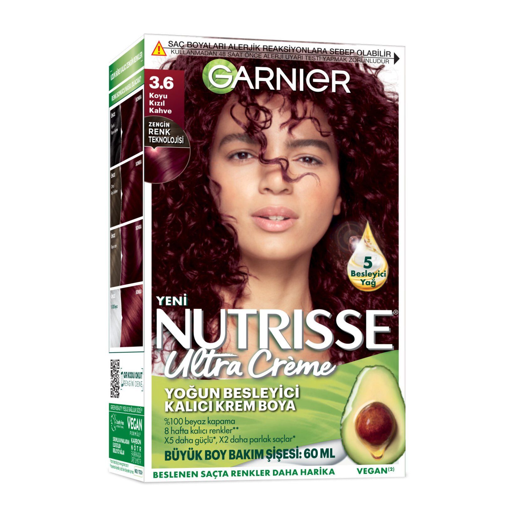 Garnier Nutrisse Ultra Creme Saç Boyası 3.6 - Koyu Kızıl Kahve