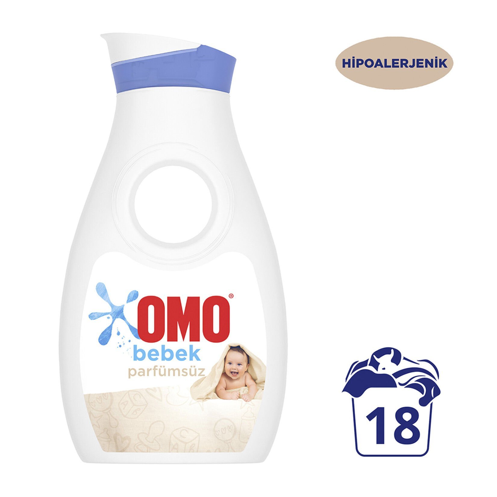 Omo Bebek Parfümsüz Sıvı Deterjan 18 Yıkama 900 ml