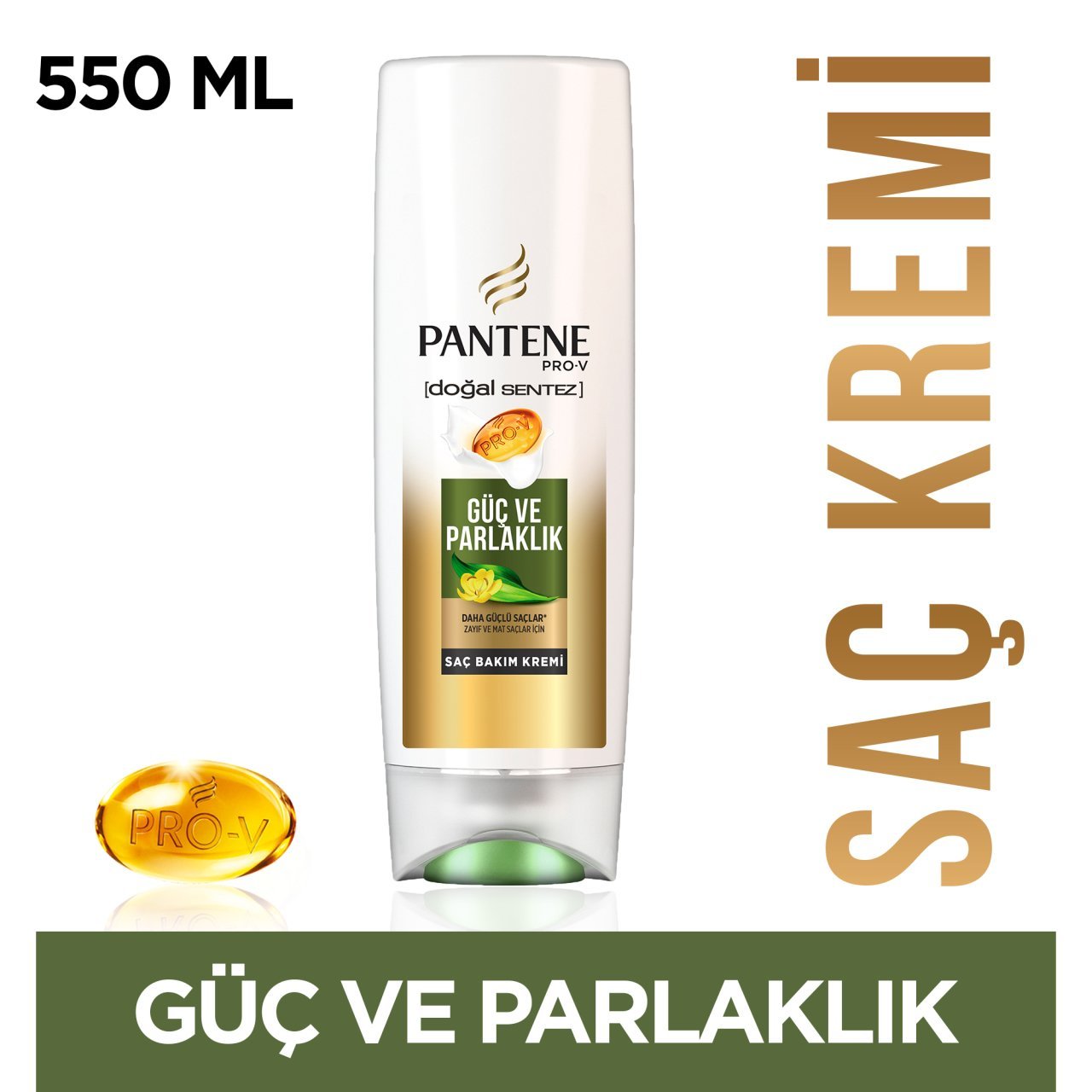 Pantene Saç Bakım Kremi Doğal Sentez Güç ve Parlaklık 550 ml
