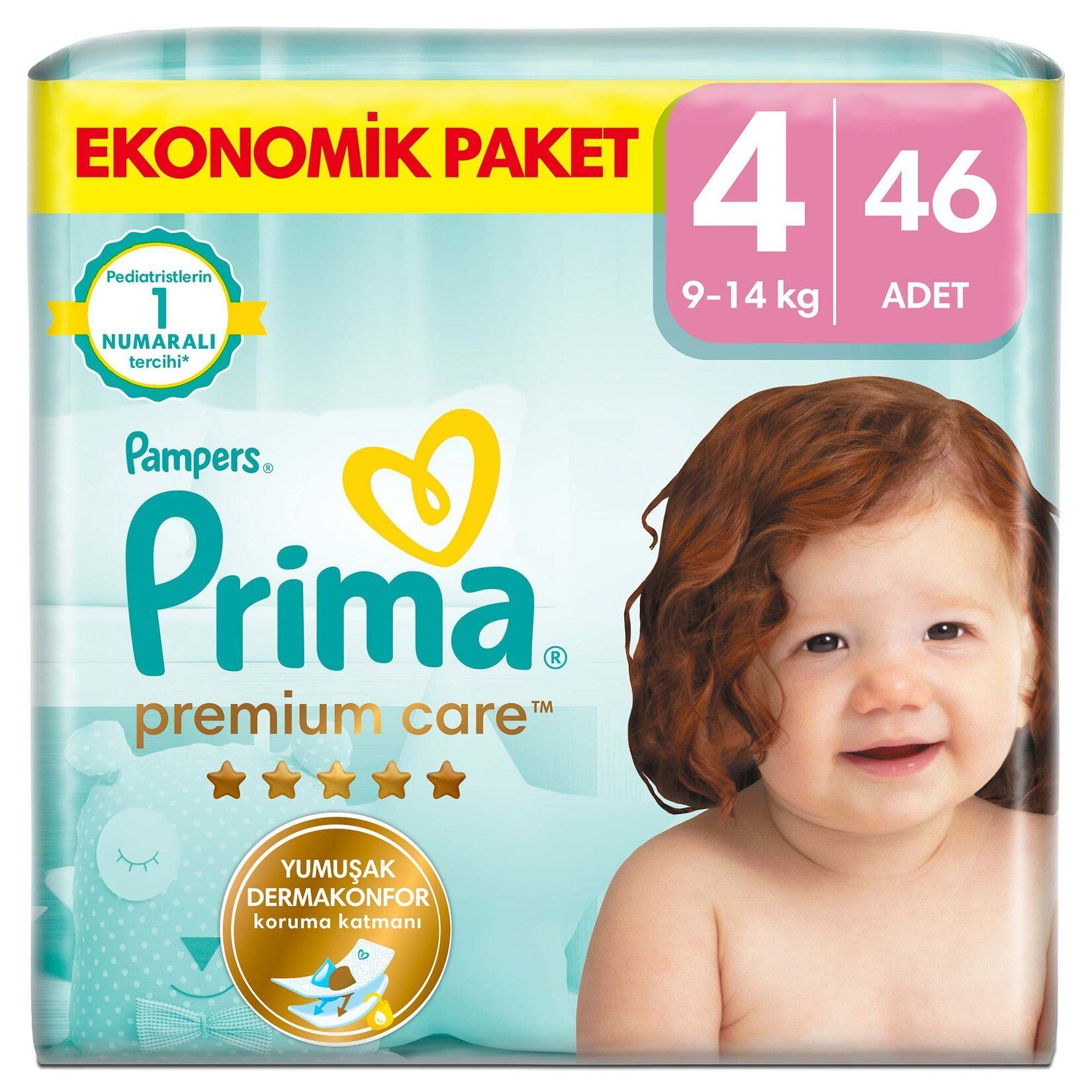 Prima Bebek Bezi Premium Care 4 Numara 46'lı 9-14 kg Ekonomik Paket