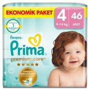 Prima Bebek Bezi Premium Care 4 Numara 46'lı 9-14 kg Ekonomik Paket