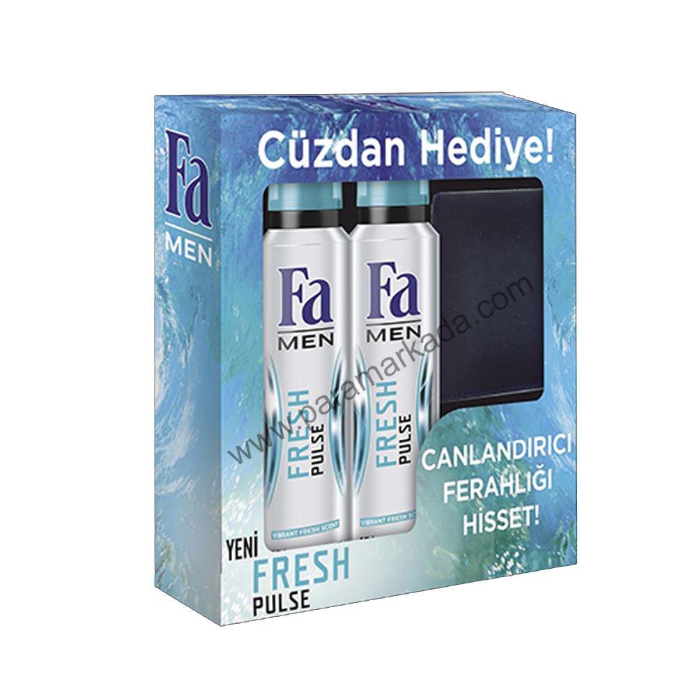 Fa Men Fresh Pulse Deodorant 2x150 ml Cüzdan Hediyeli!