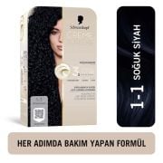 Schwarzkopf Creme Supreme Yoğun Bakım Full Kit Saç Boyası 1-1 Soğuk Siyah