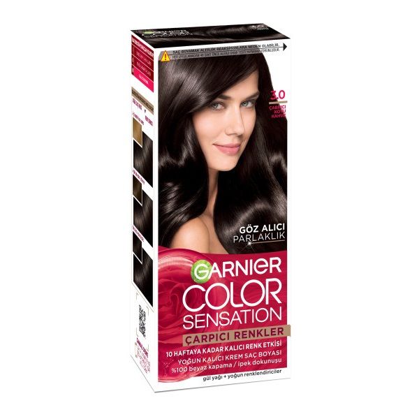 Garnier Çarpıcı Renkler Yoğun Kalıcı Saç Boyası 3.0 - Çarpıcı Koyu Kahve