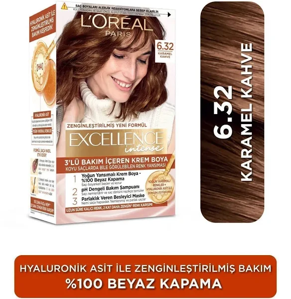 L'Oreal Paris Excellence Intense Saç Boyası 6.32 Karamel Kahve