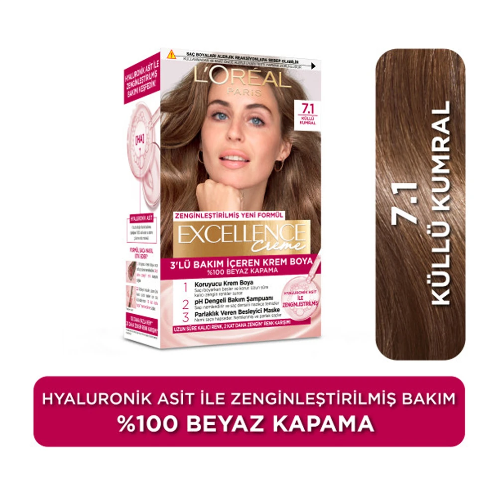 L'Oreal Paris Excellence Creme Saç Boyası 7.1 Küllü Kumral
