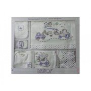 Bebitof-799 Traktör Nakışlı 10'lu Bebek Zıbın Seti