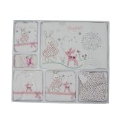 Bebitof-759 Tavşan Ceylan Baskılı 10'lu Kız Bebek Zıbın Seti