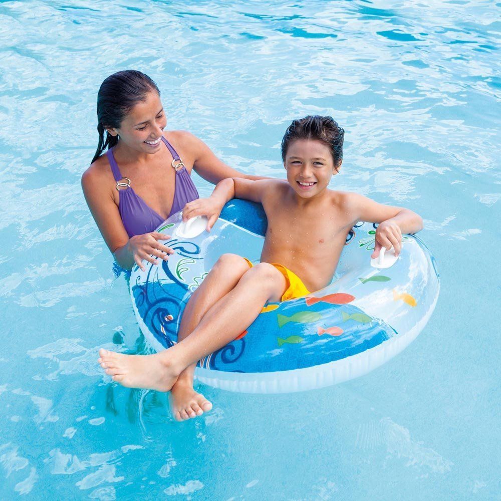 İntex 58263 Tutamaçlı Can Simidi 97 cm (Mavi Yunuslu)