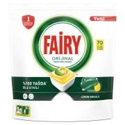 Fairy Hepsi Bir Arada 70 Yıkama Bulaşık Makinesi Deterjanı Kapsülü Limon Kokulu