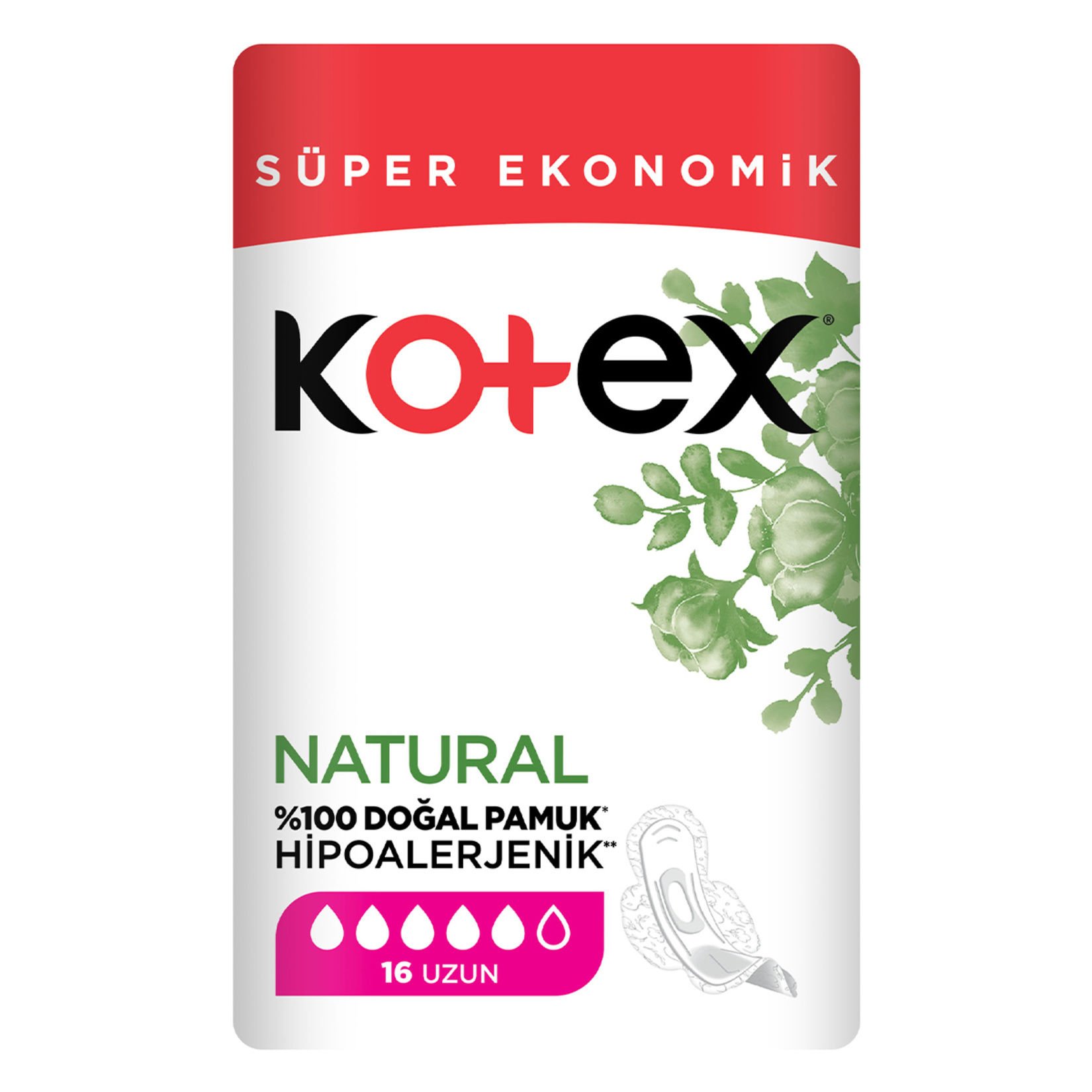 Kotex Natural Ultra Süper Ekonomik Paket Uzun 16'lı