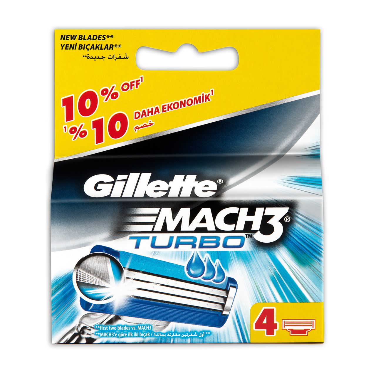 Gillette Mach3 Turbo Yedek Tıraş Bıçağı 4'lü