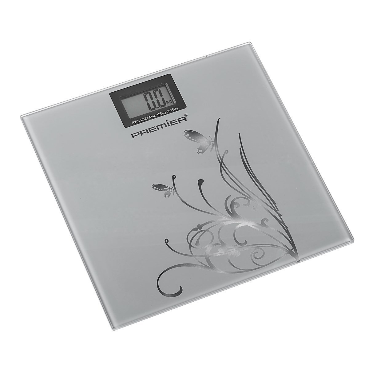Premier PWS 2027 Desenli Dijital Cam Baskül Gri