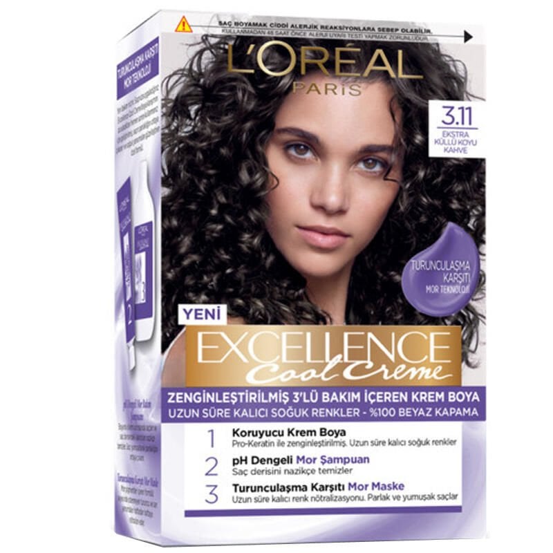 L'Oreal Paris Excellence Cool Creme Saç Boyası 3.11 - Ekstra Küllü Koyu Kahve