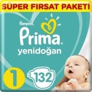 Prima Bebek Bezi Yeni Bebek 1 Beden Yenidoğan Süper Fırsat Paketi 132 Adet