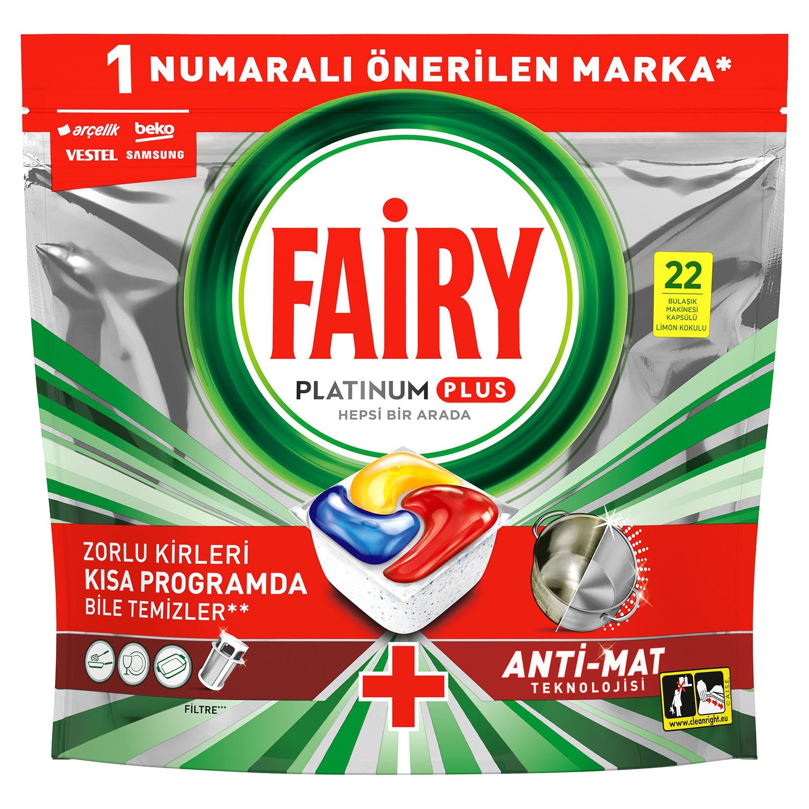 Fairy Platinum Plus Bulaşık Makinesi Deterjanı Kapsülü 22 Yıkama