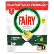 Fairy Hepsi Bir Arada 36 Yıkama Bulaşık Makinesi Deterjanı Kapsülü Limon Kokulu