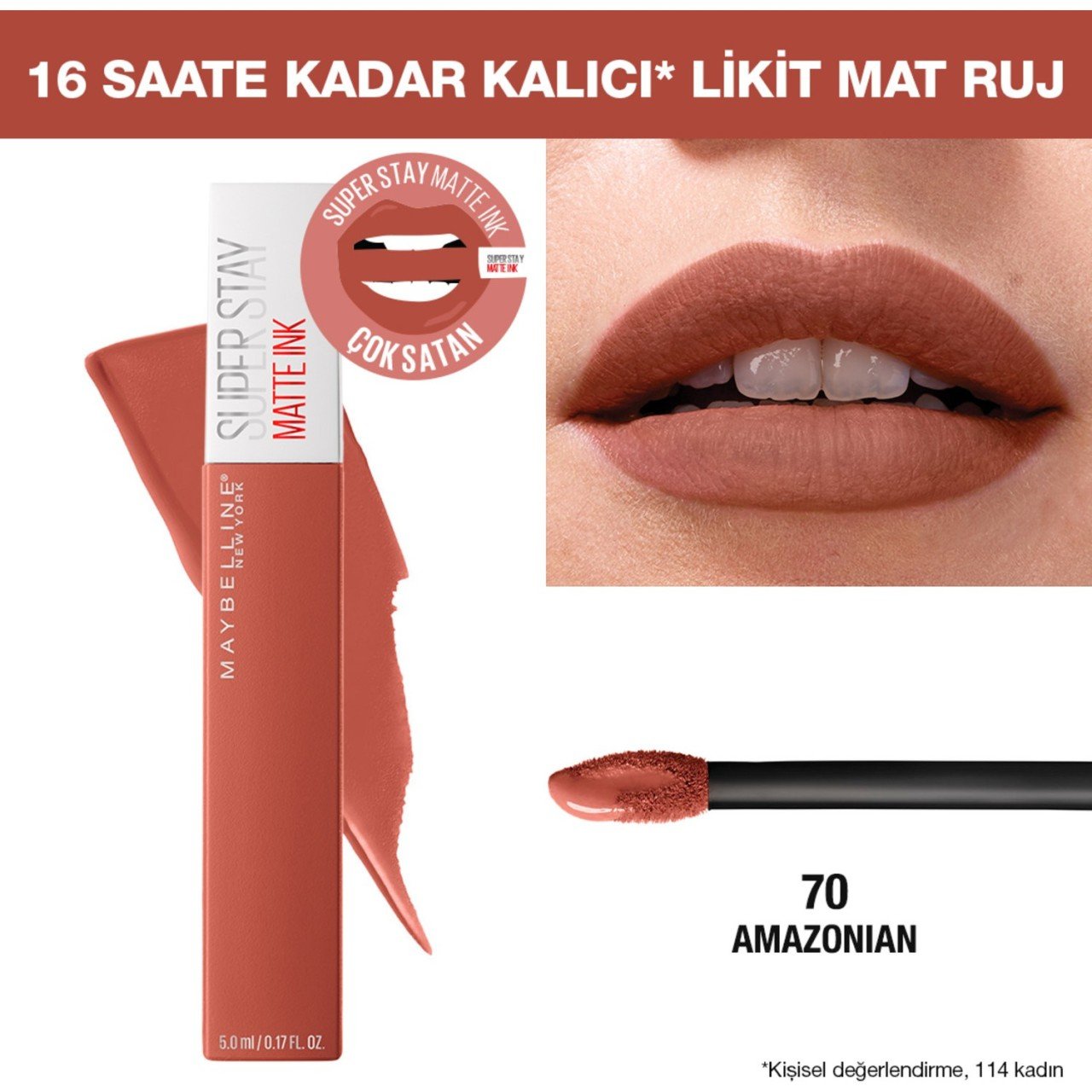 Maybelline New York Super Stay Matte Ink Likit Ruj - 70 Amazonian
