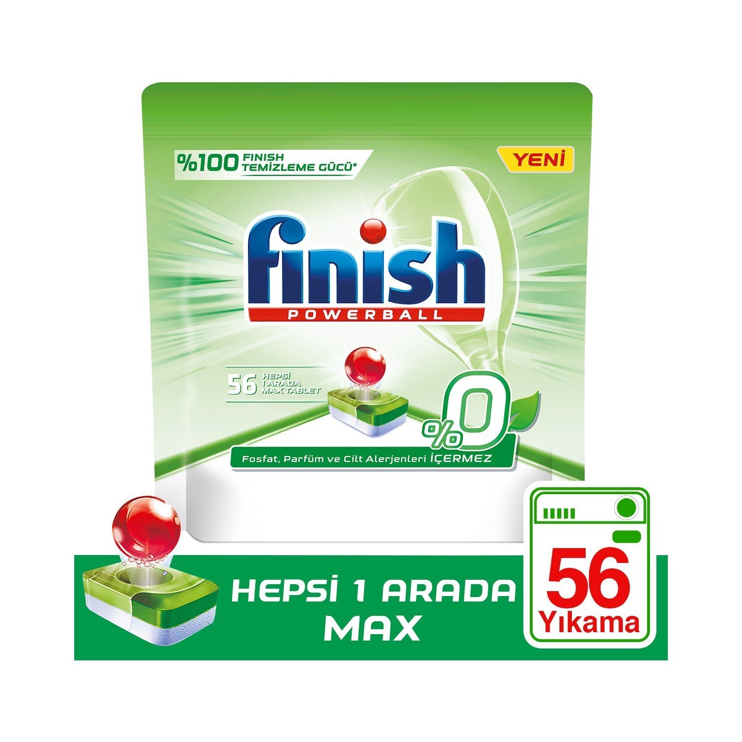 Finish %0 Hepsi Bir Arada 56 Tablet 896 gr.