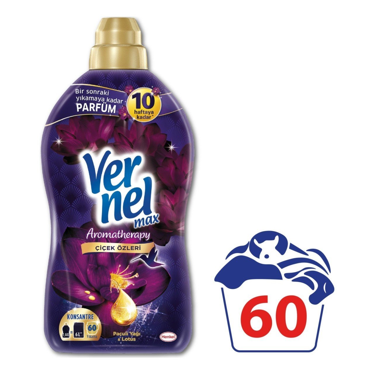 Vernel Max Konsantre Çamaşır Yumuşatıcısı Aromatherapy Dengenin Sırrı 1440 ml 60 Yıkama