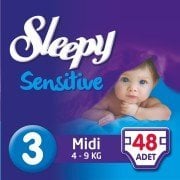 Sleepy Sensitive Bebek Bezi 3 Beden Midi Jumbo Paket 48 Adet