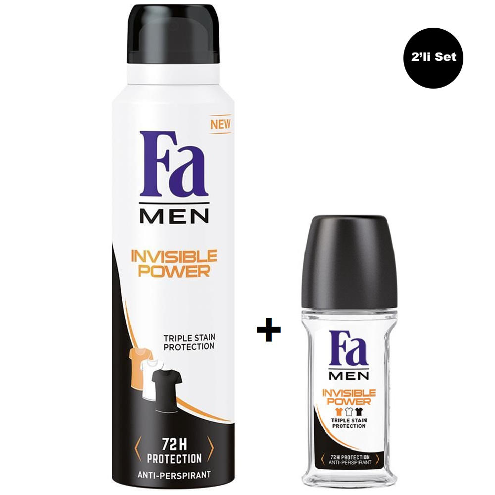 Fa Men Invisible Power Erkek Deo Sprey 150 ml + Erkek Roll-On 50 ml