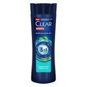 Clear Men 3 in 1 Şampuan & Duş Jeli Ferahlatıcı Mentol Etkisi Saç Yüz Vücut İçin 350 ml