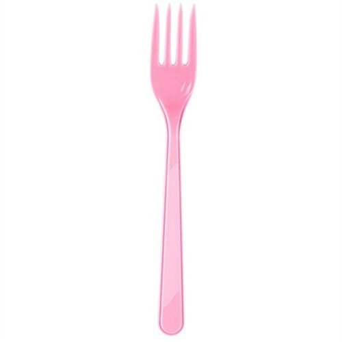 Pembe Plastik Çatal - 25 Adet