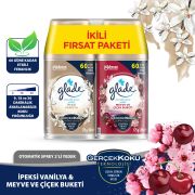 Glade Otomatik Sprey Yedek 2'li Vanilya+Meyve Çiçek 2x269 ml