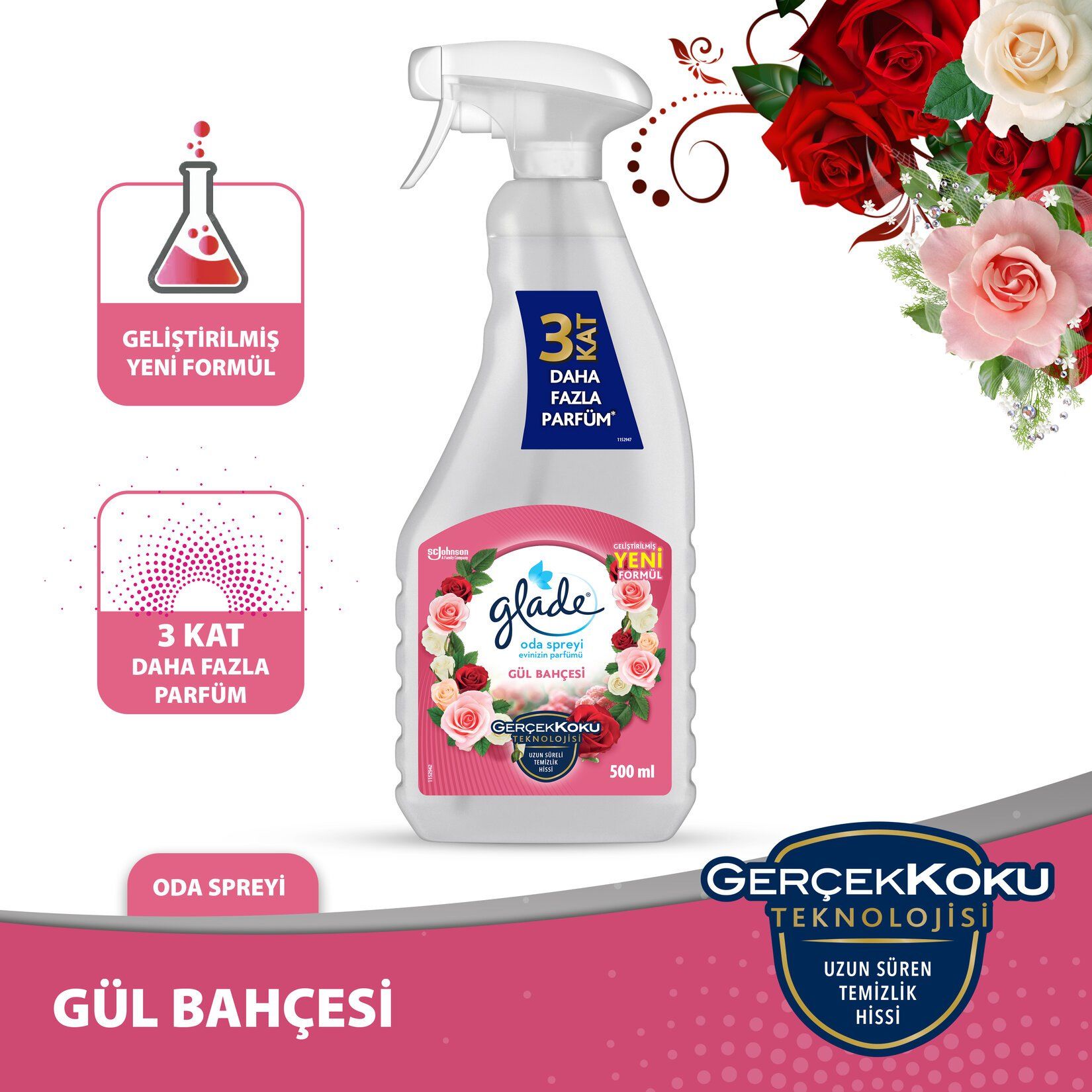 Glade Multi Sprey Oda Kokusu Gül Bahçesi 500 ml