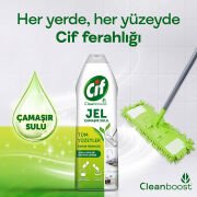 Cif Jel Yüzey Temizleyici Cleanboost Tüm Yüzeyler İçin Leke Çıkarıcı Çamaşır Sulu Bahar Ferahlığı 750 ml