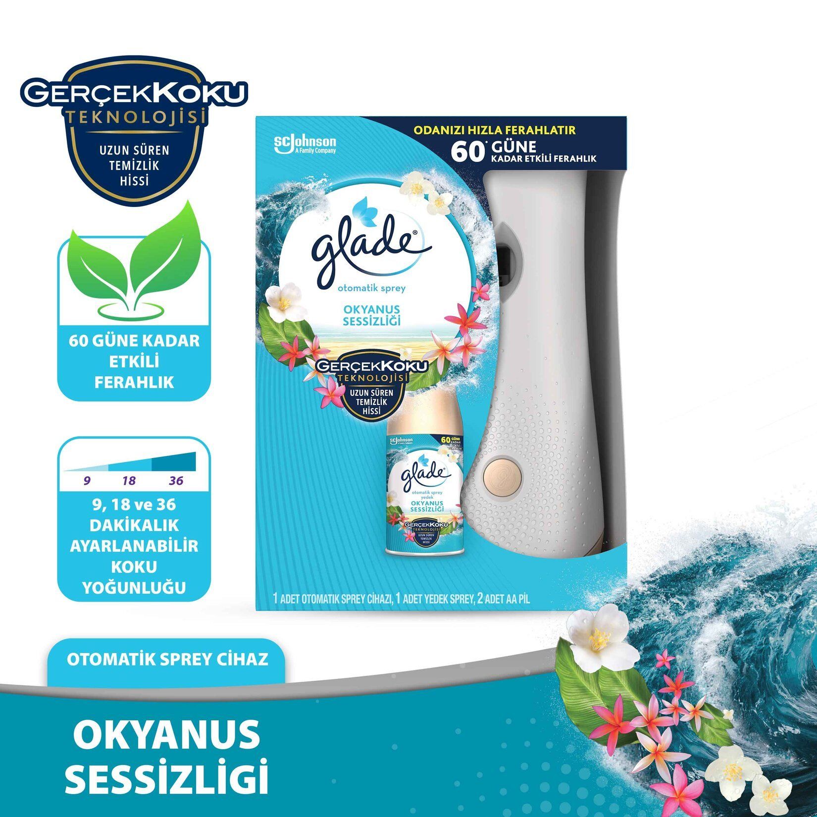 Glade Otomatik Sprey Kit Okyanus Sessizliği 269 ml