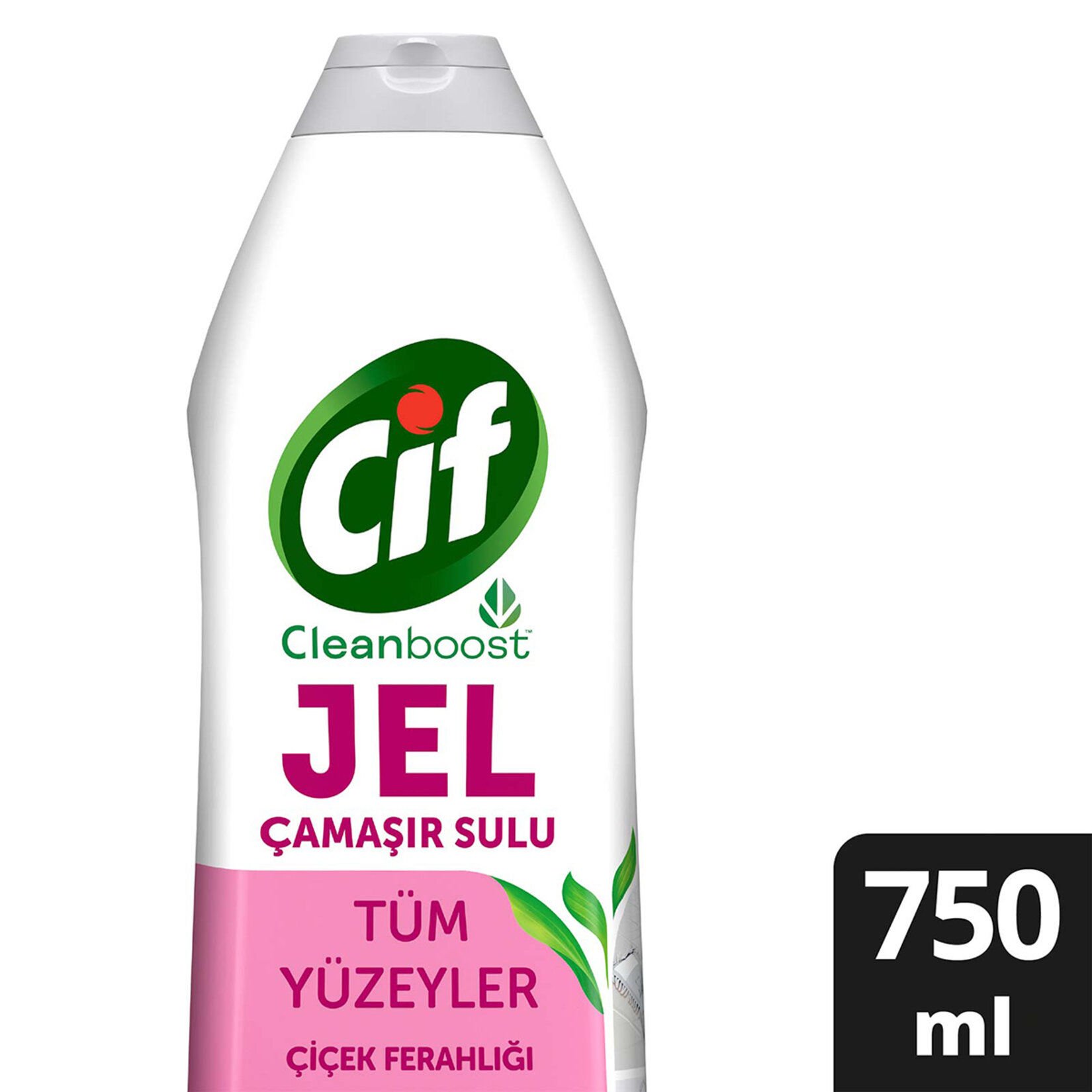 Cif Jel Yüzey Temizleyici Cleanboost Tüm Yüzeyler İçin Leke Çıkarıcı Çamaşır Sulu Çiçek Ferahlığı 750 ml