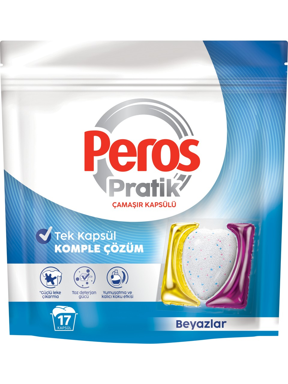 Peros Pratik Matik Beyazlar Çamaşır Deterjanı Kapsülü 17 Adet