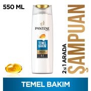 Pantene 2'si 1 Arada Şampuan ve Saç Bakım Kremi Temel Bakım 550 ml