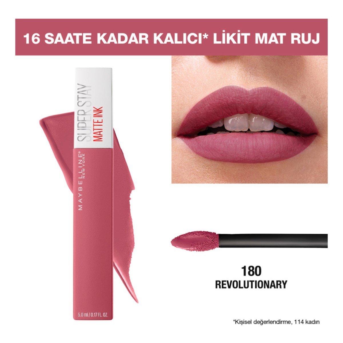 Maybelline New York Super Stay Matte Ink Likit Mat Ruj No:180 Revolutionary