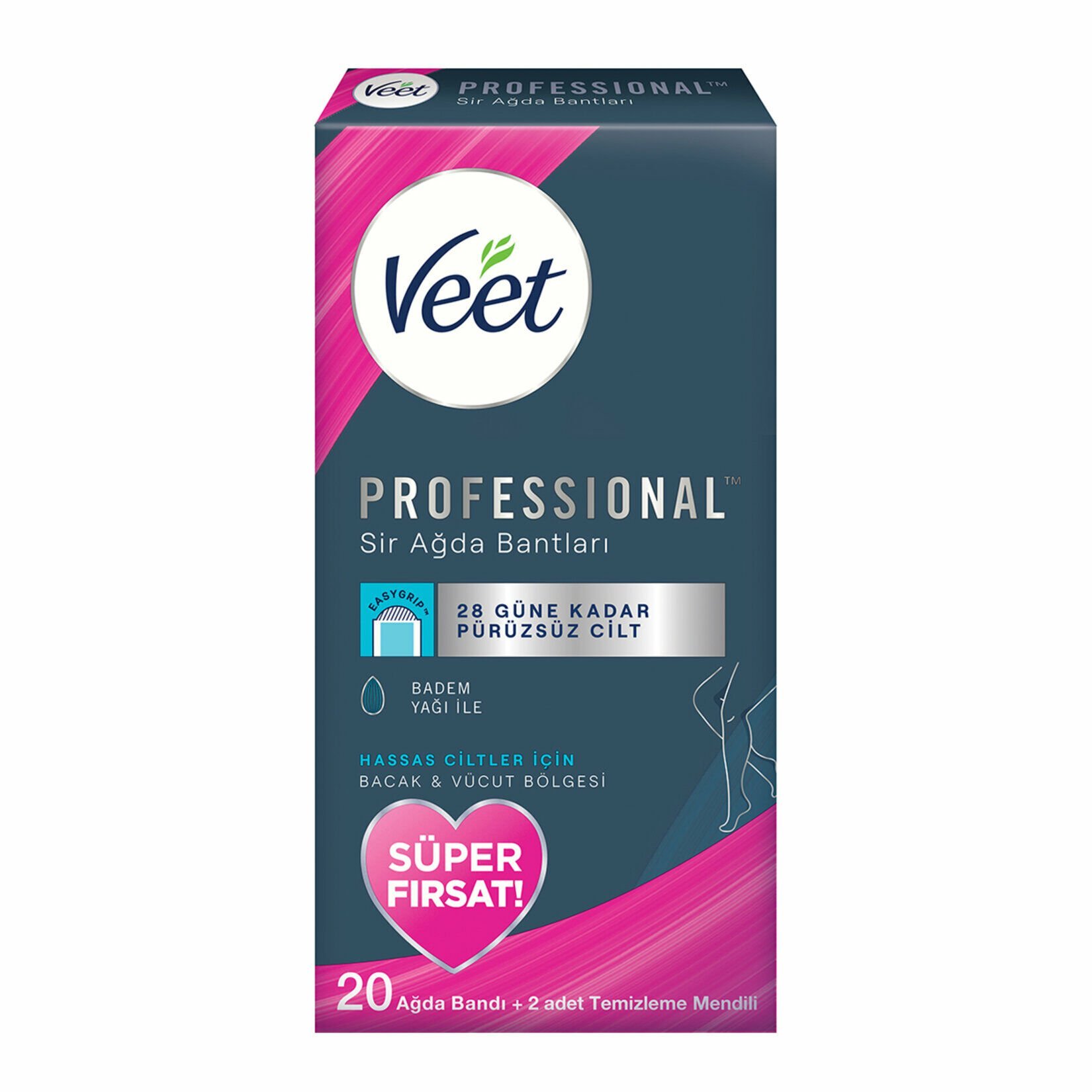 Veet Pro. Hassas Ciltler İçin Ağda Bandı 20'li Süper Fırsat