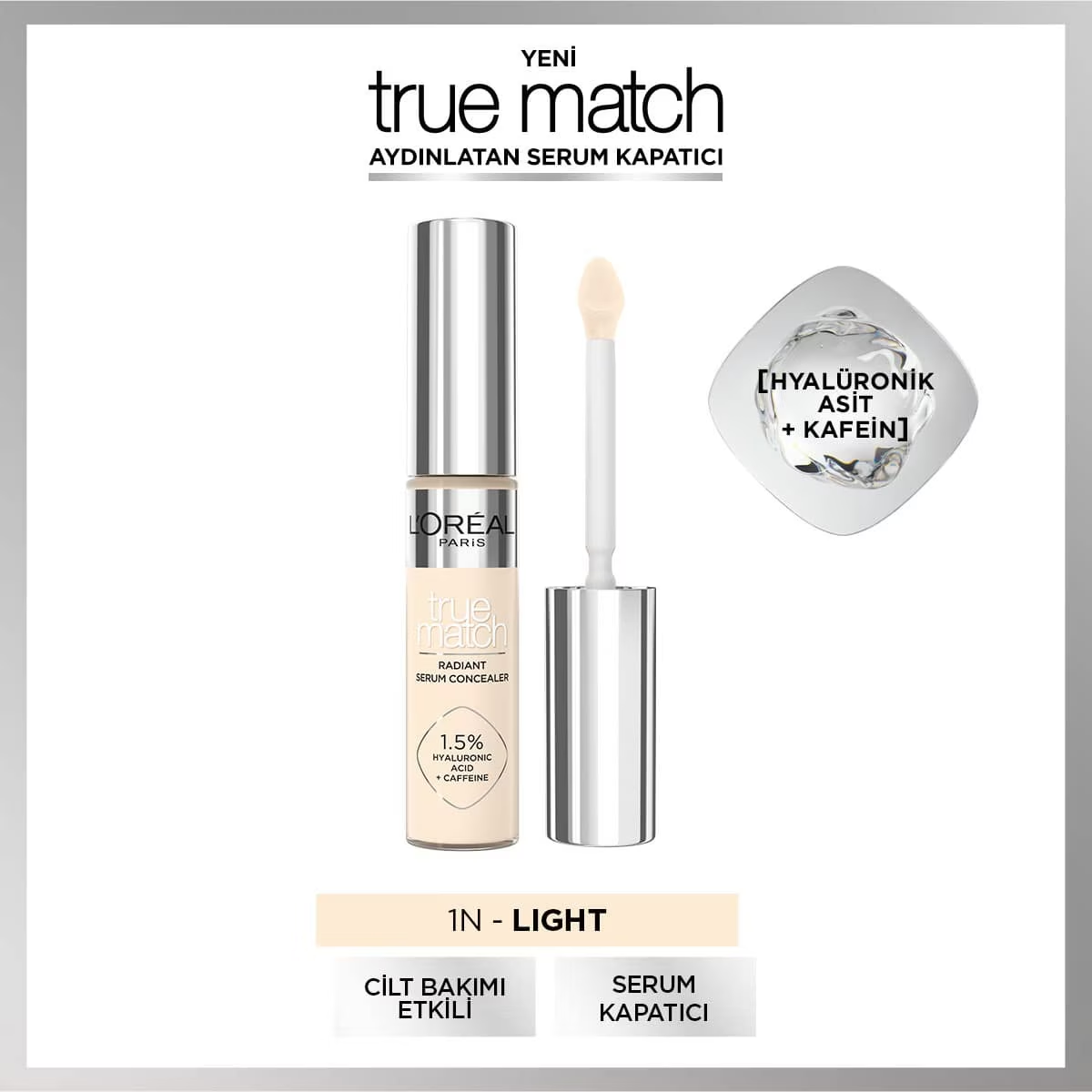L'Oreal Paris True Match Aydınlatan Serum Kapatıcı 1N Light