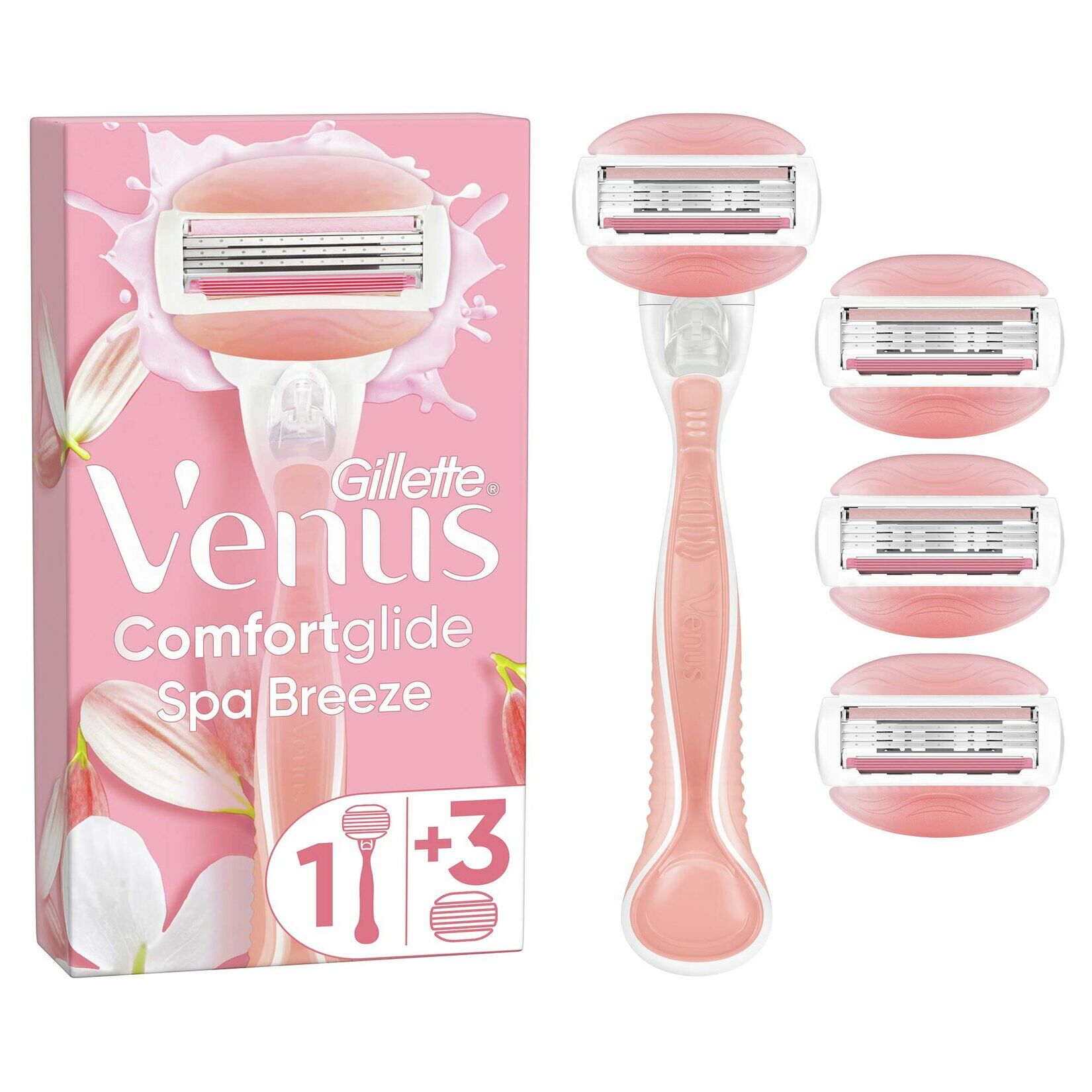 Gillette Venus Comfortglide Spa Breeze Kadın Tıraş Makinesi + 4 Adet Yedek Tıraş Bıçağı