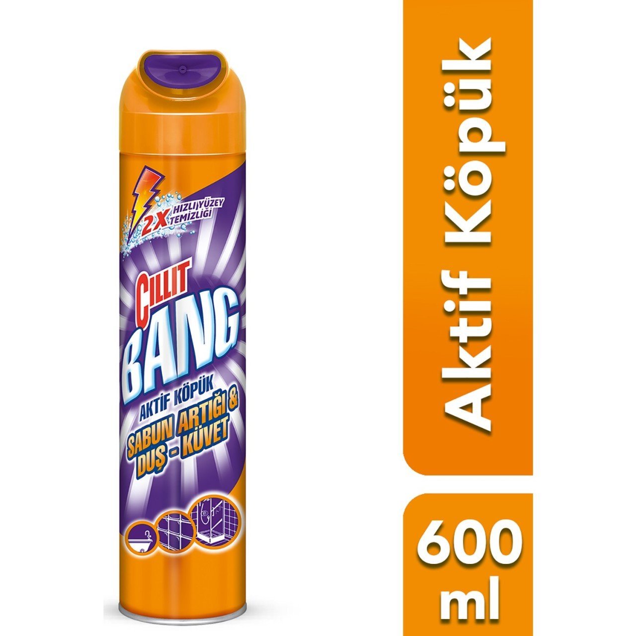 Cillit Bang Banyo Temizleyici Aktif Köpük Sabun Artığı Duş ve Küvet İçin 600 ml