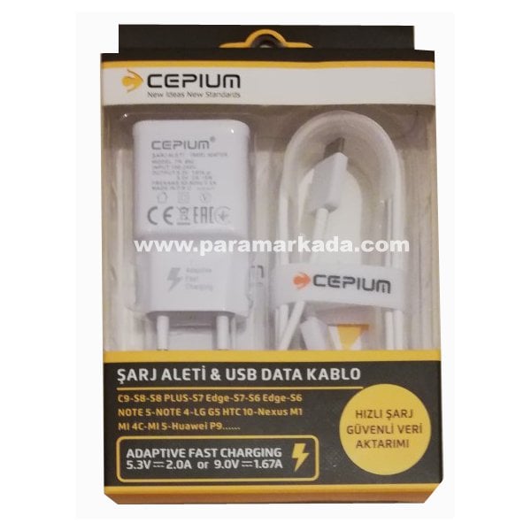 Cepium Galaxy S8/C9 Type C Hızlı Şarj 3.0 Şarj Cihazı ve Kablosu