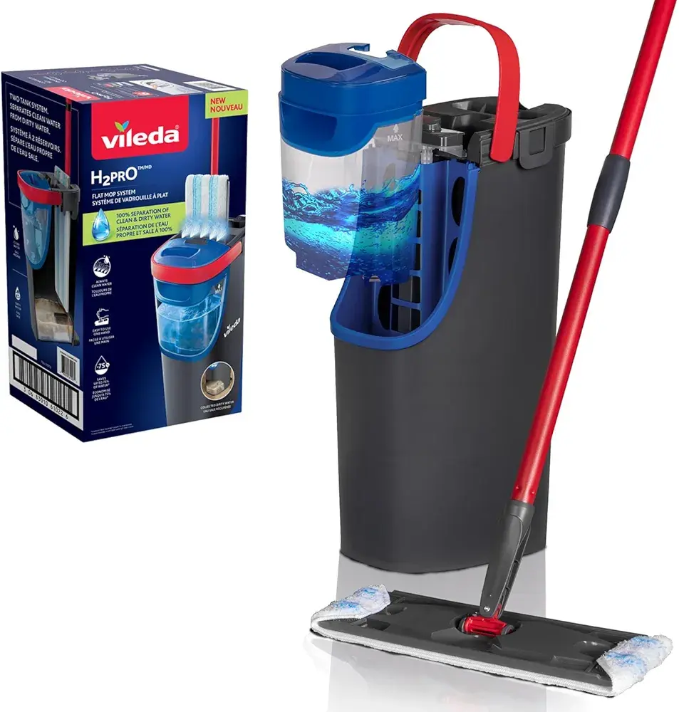 Vileda H2PrO Temizlik Seti, Kirli Su-Temiz Su Ayırımı, %100 Mikrofiber Mop