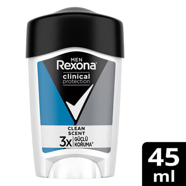 Rexona Men Clinical Protection Erkek Stick Deodorant Clean Scent 3x Güçlü Koruma 45 ml