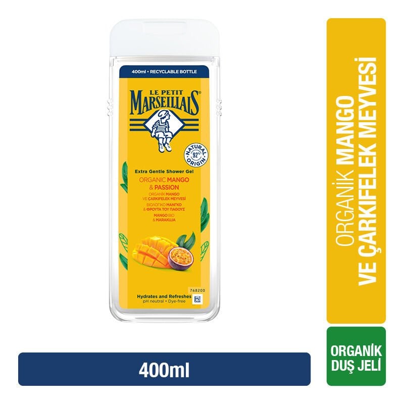 Le Petit Marseillais Organik Mango ve Çarkıfelek Meyvesi Duş Jeli 400 ml