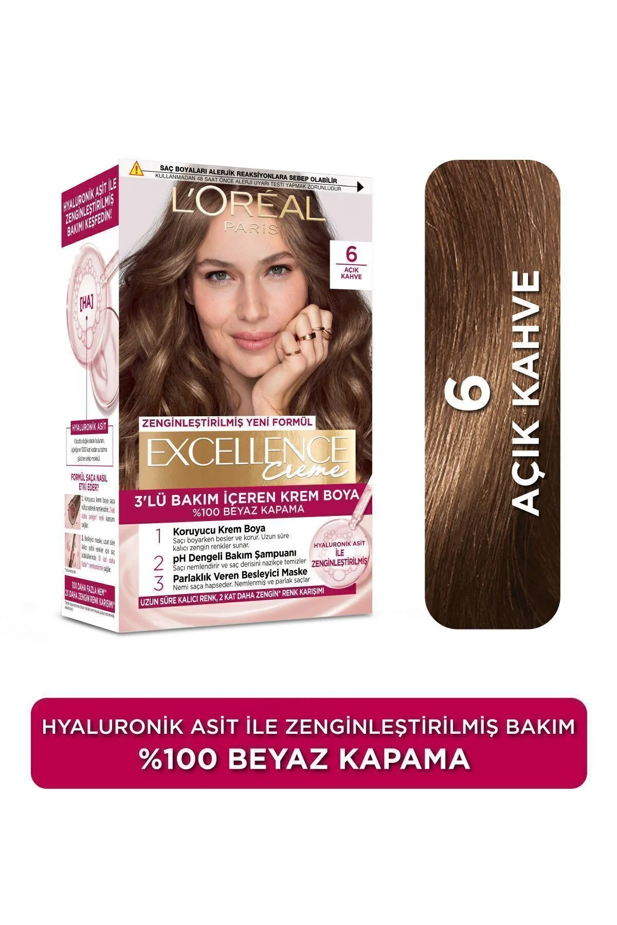 L'oréal Paris Excellence Creme Saç Boyası 6 Açık Kahve