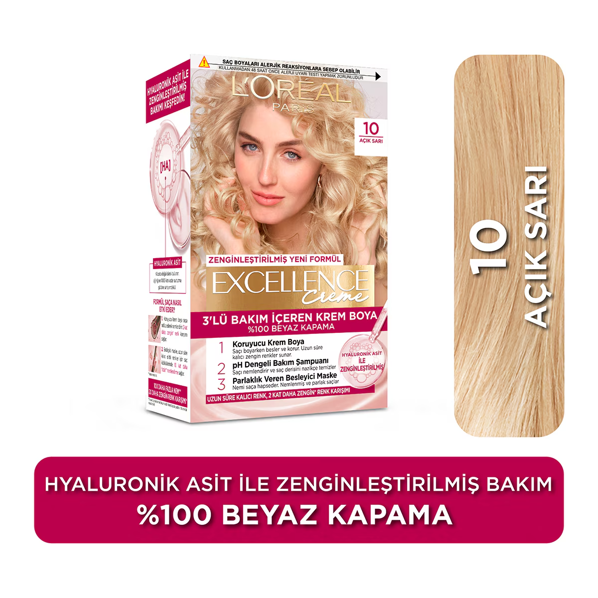L'Oréal Paris Excellence Creme Saç Boyası 10 Açık Sarı